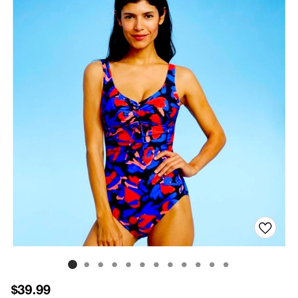 Women’s Cinch Front one piece swimsuit- Aqua green - Picture 1 of 3